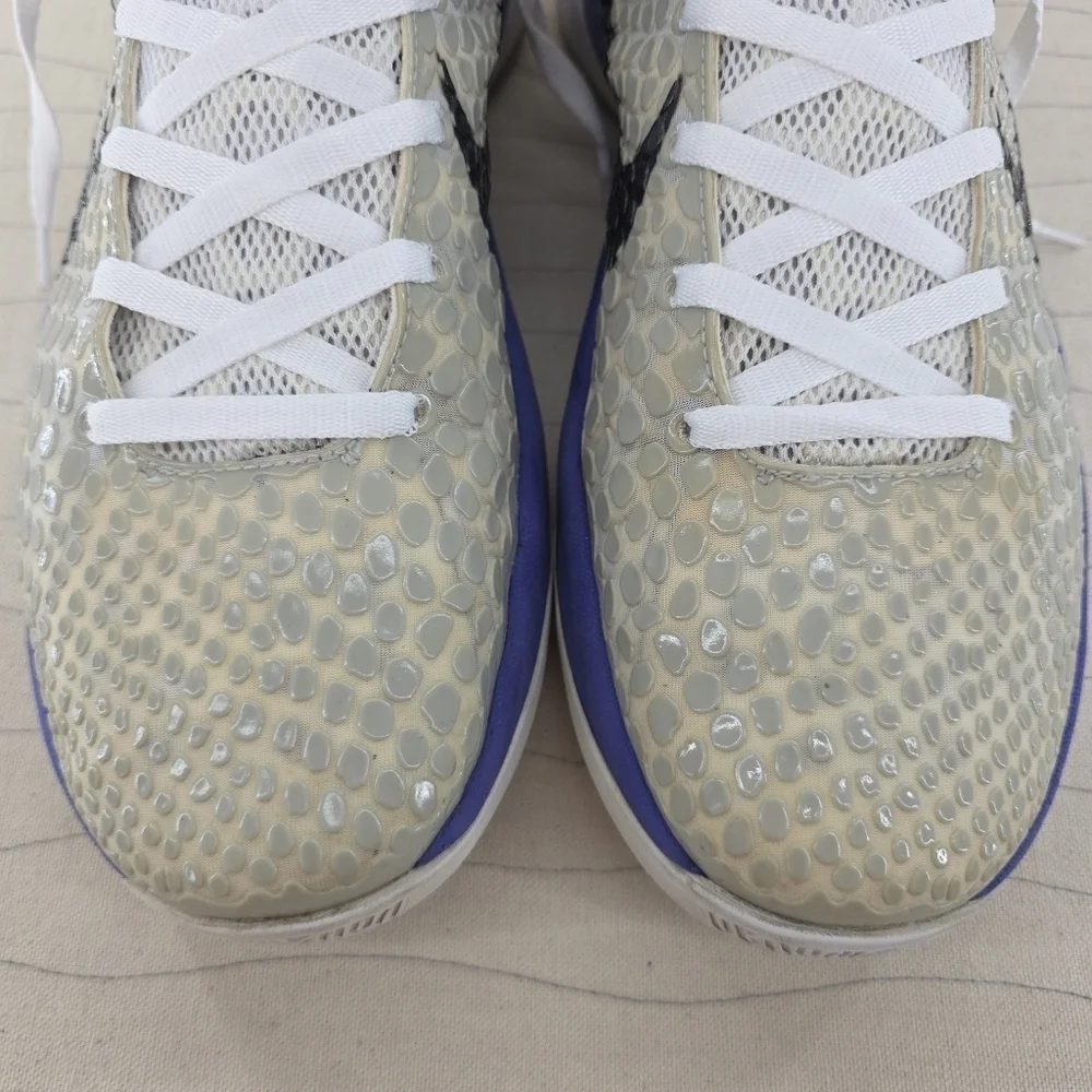 Nike Mens Kobe VI KB6 Concord Purple White Metallic Sneakers 429659-100 Size 10